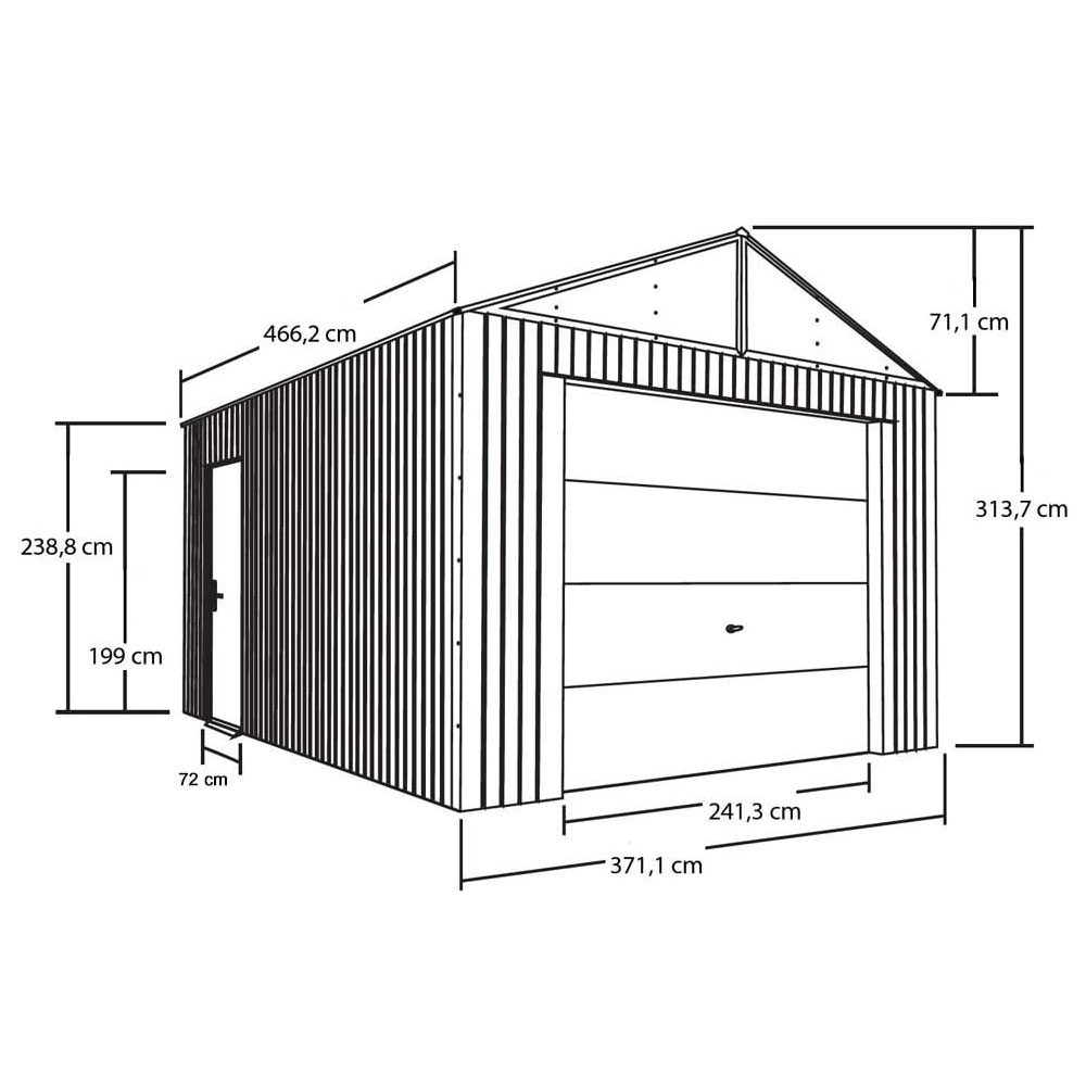 Sojag, Everest Galvalume Steel with Extra Tall Walls Garage Storage Building