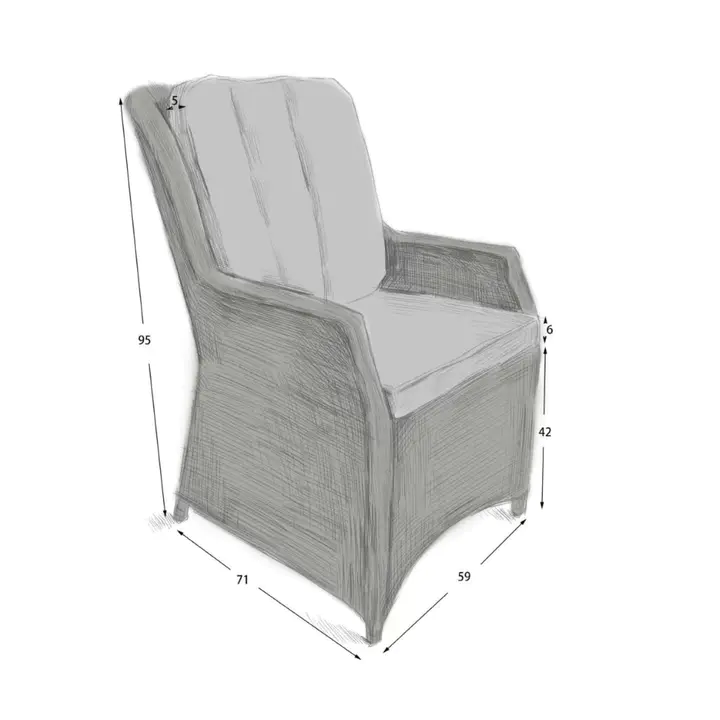 Set of 6 Portland Armchairs 1.6m Rectangle