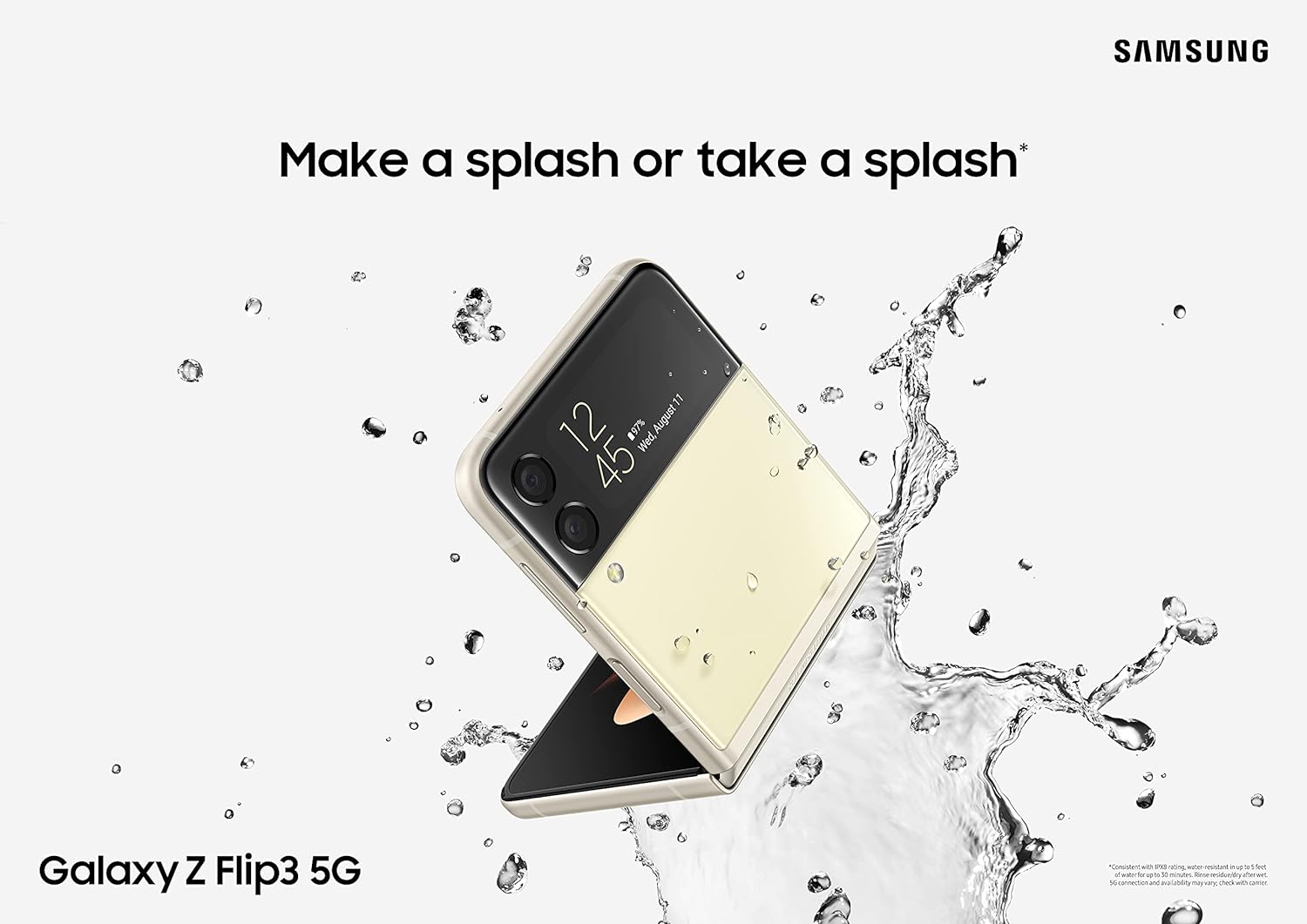 SAMSUNG Galaxy Z Flip 3 5G Cell Phone, Factory Unlocked Android Smartphone, 128GB, Flex Mode, Super Steady Camera, Ultra Compact