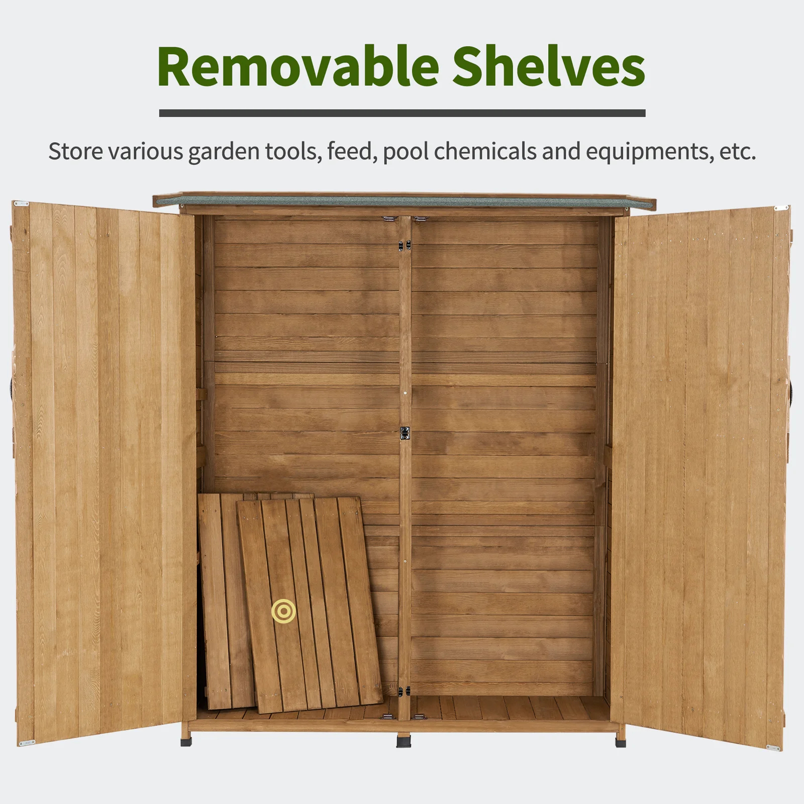 【Storage Shed】4.5x1.5 ft Solid Wood Lean-To Tool Shed