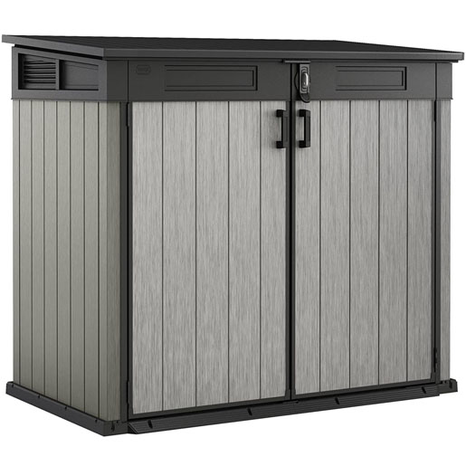 Keter Store It Out Grande Outdoor Plastic Garden Storage Shed, Grey and Black, 190 x 109 x 132 cm