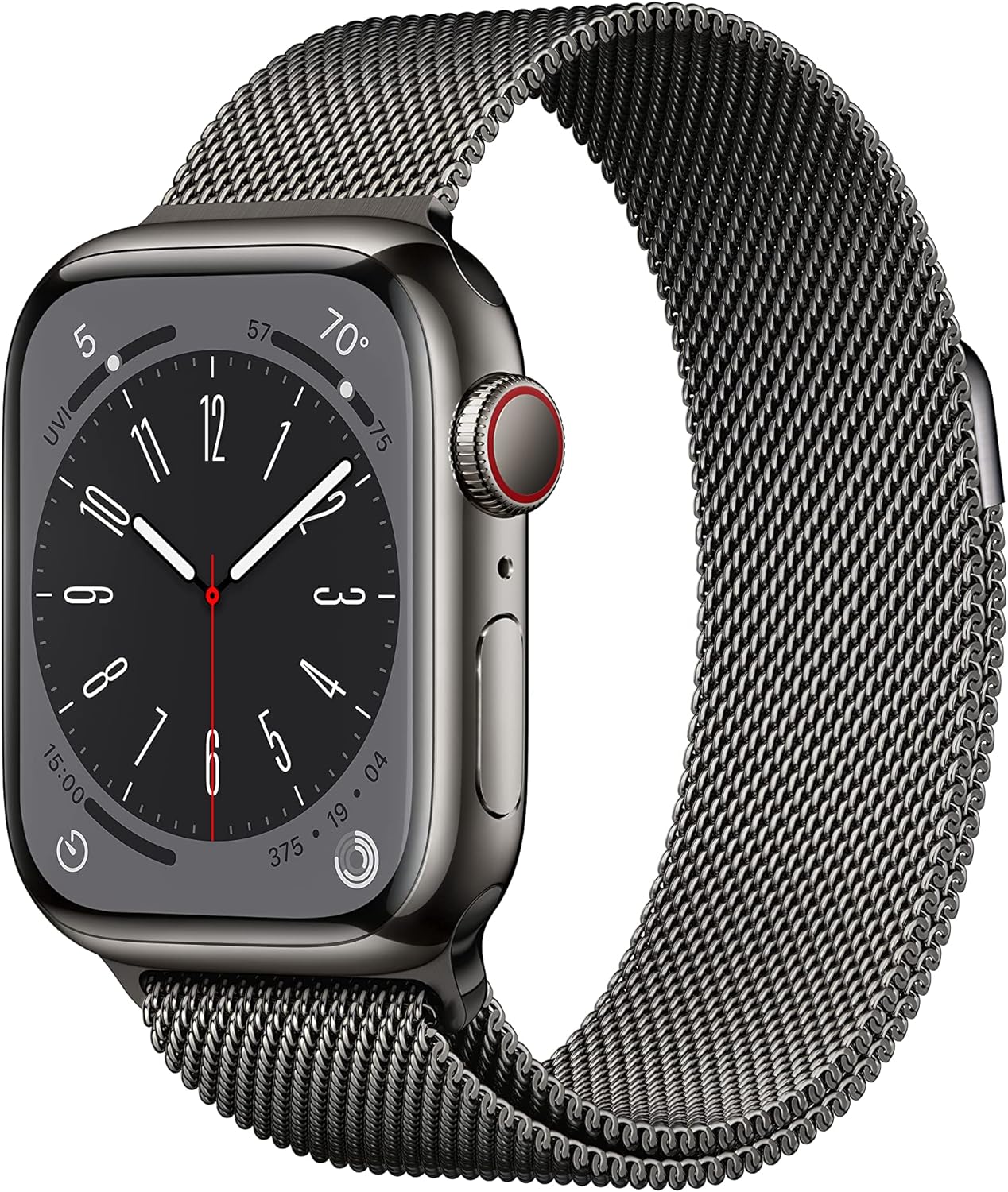 Apple Watch Series 8 (GPS) Smartwatch - (Product) Aluminum Case with (Product) Sport Band - Regular. Fitness tracker, blood oxygen and EKG app, waterproof