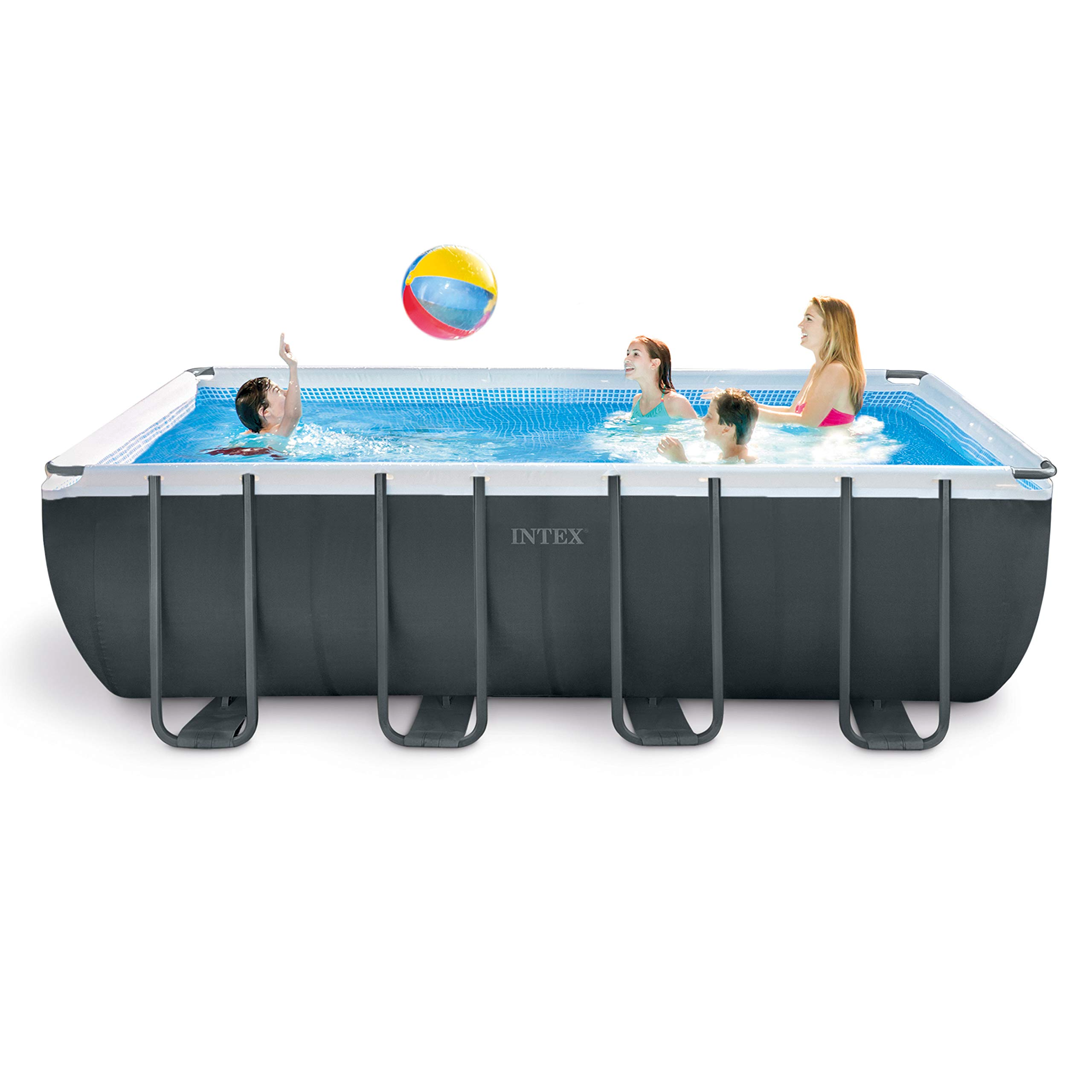【Sports&Outdoors】【BS】INTEX Rectangular Ultra XTR Pool Set with Sand Filter Pump, Multi-Size