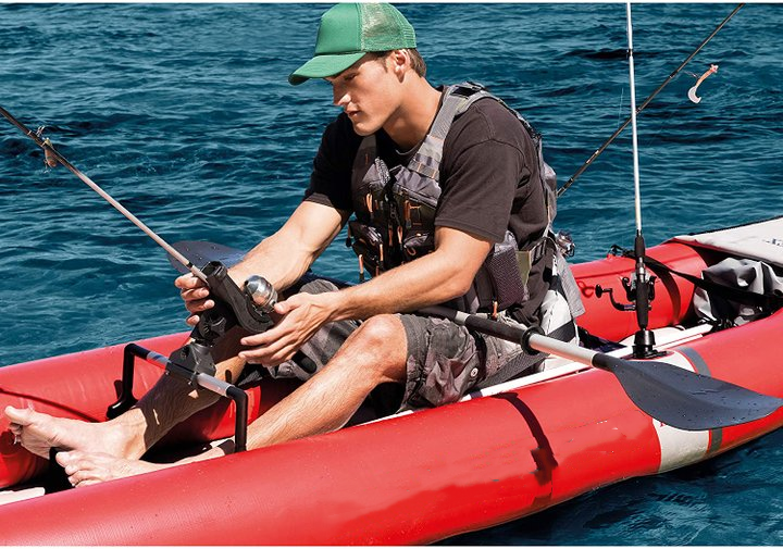 Intex Excursion Pro Kayak, Professional Series Inflatable Fishing Kayak, K2: 2-Person, Red