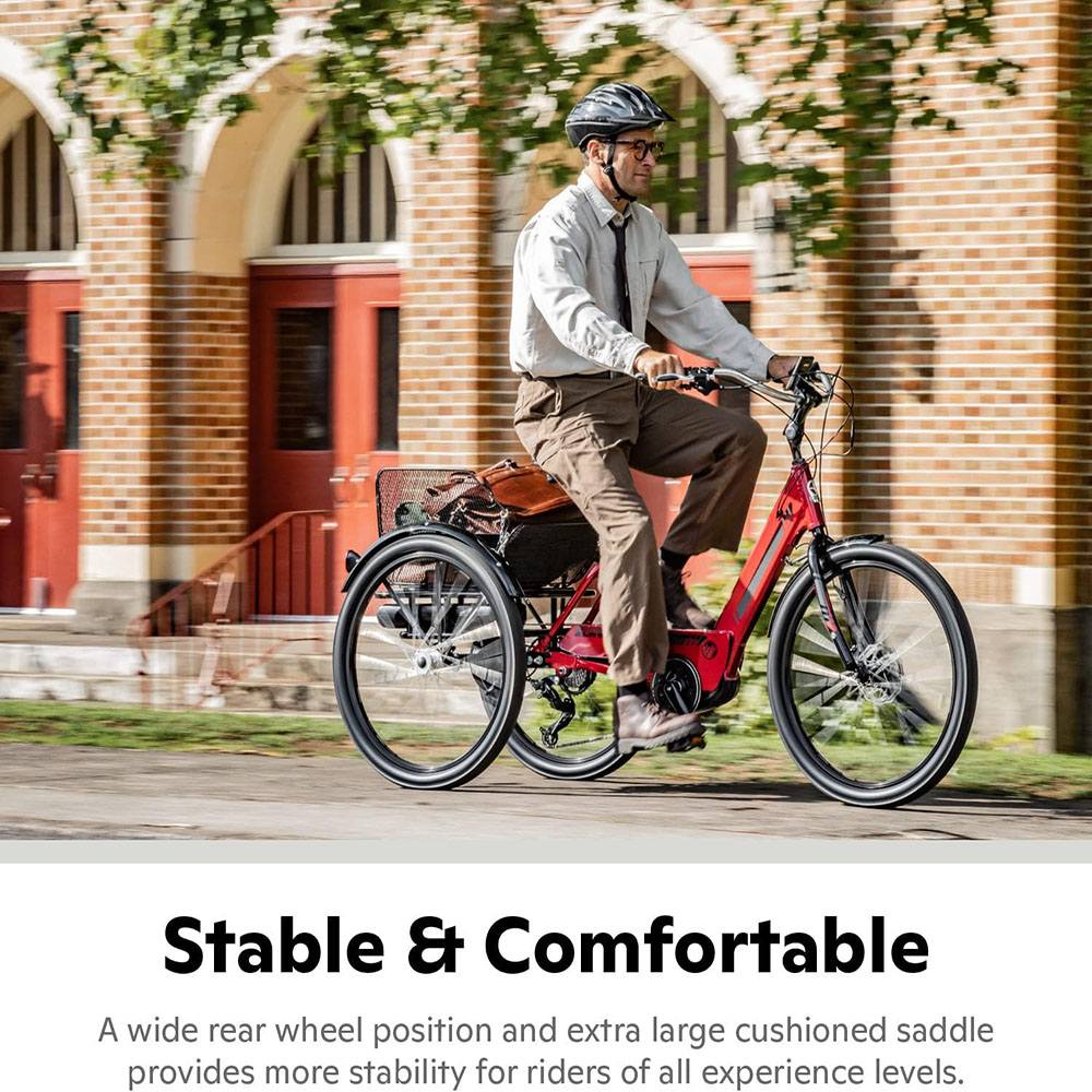 Schwinn Meridian Adult Tricycle, 24 or 26-Inch Wheel Options, Low Step-Through Aluminum Frame