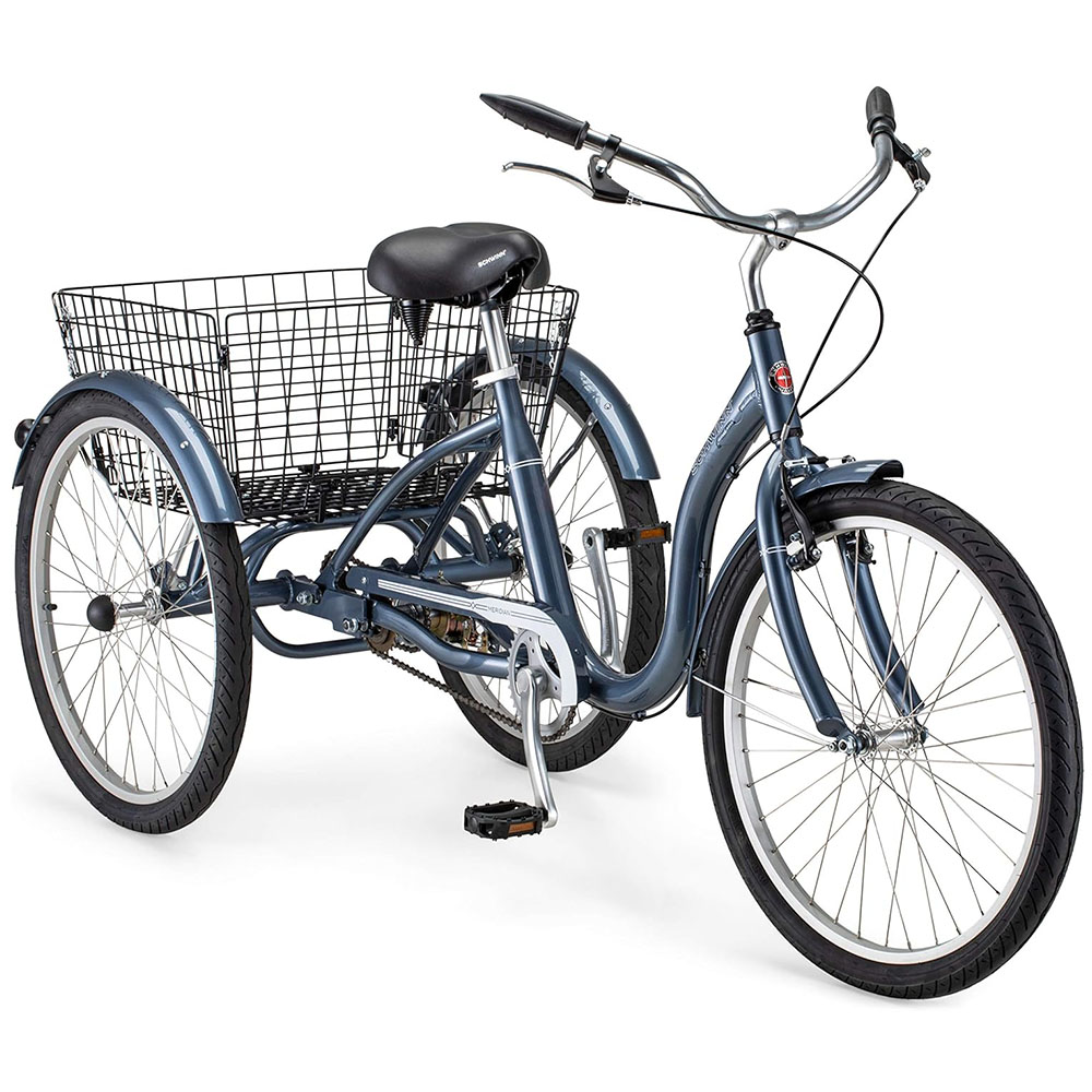 Schwinn Meridian Adult Tricycle, 24 or 26-Inch Wheel Options, Low Step-Through Aluminum Frame