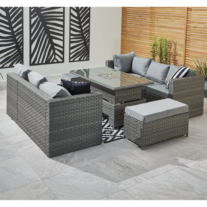 MONACO 9 SEATER ICE BUCKET RATTAN DINING SET