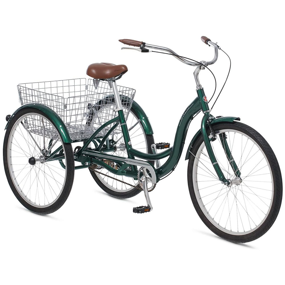 Schwinn Meridian Adult Tricycle, 24 or 26-Inch Wheel Options, Low Step-Through Aluminum Frame