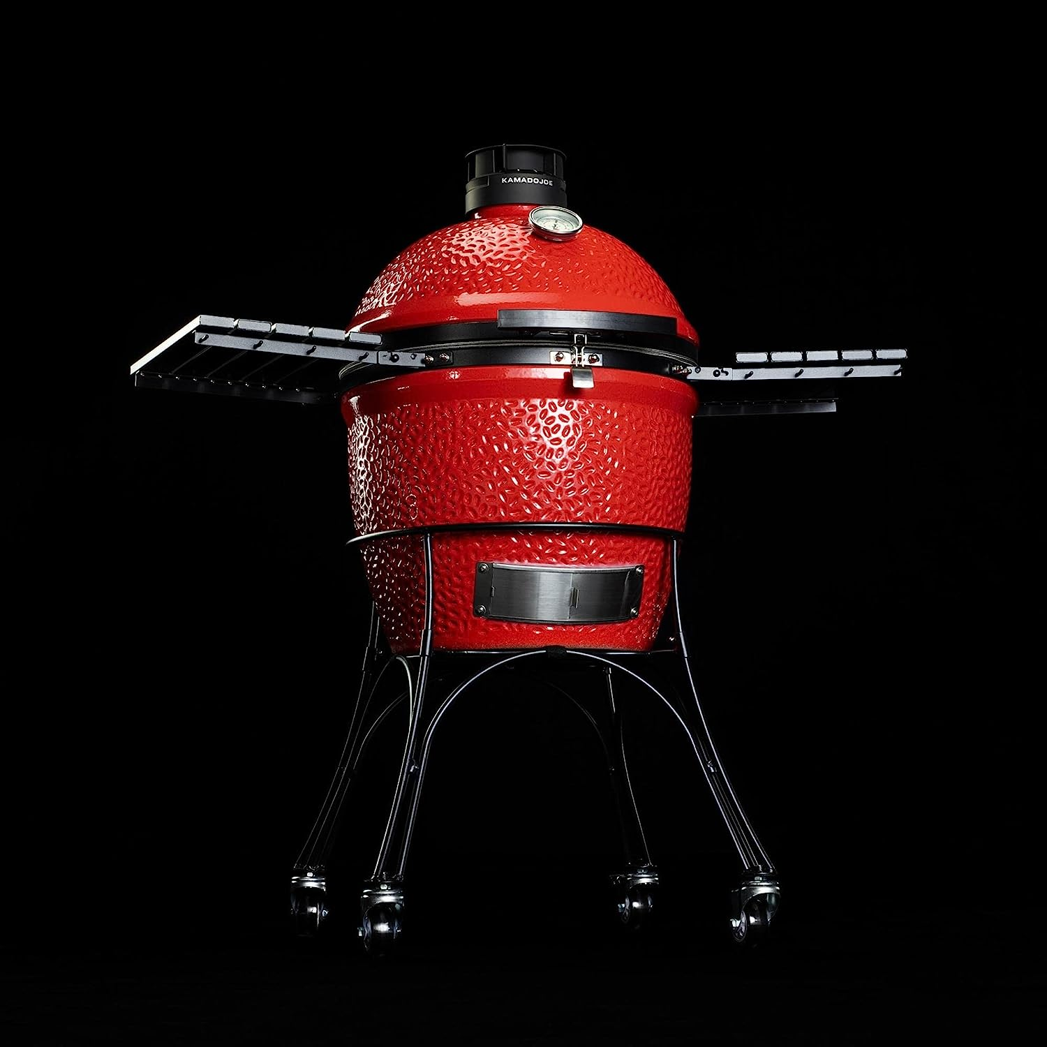 Kamado Joe KJ23RHC Classic Joe II 18-inch Charcoal Grill with Cart and Side Shelves, Blaze Red