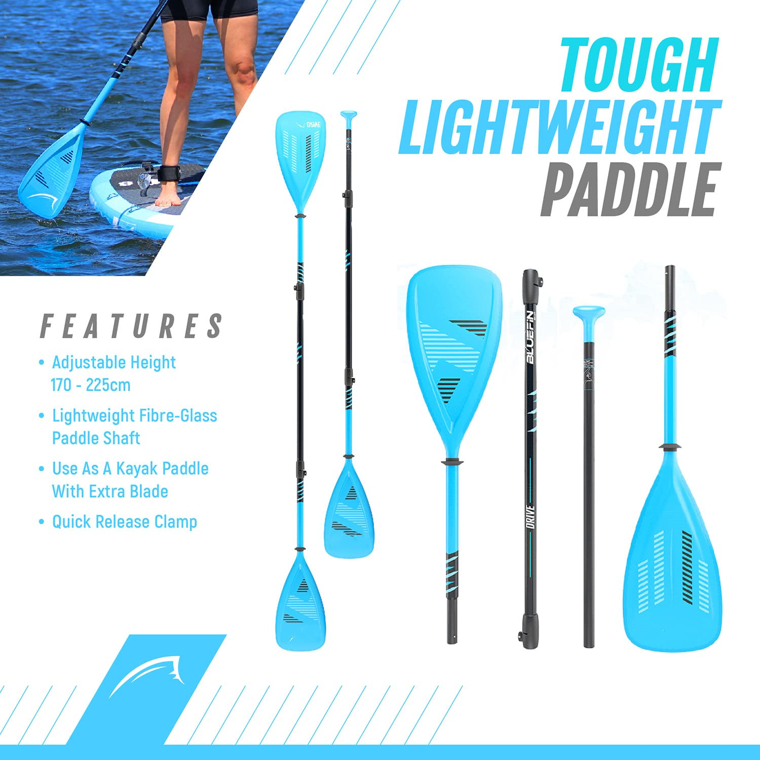 Bluefin SUP Inflatable Stand Up Paddle Board | 6” Thick | Kayak Conversion Kit | All Accessories | Multiple sizes: Kids, 10’8, 12’